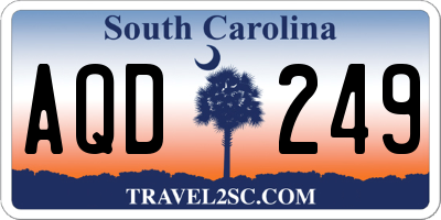 SC license plate AQD249