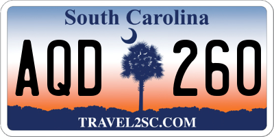 SC license plate AQD260