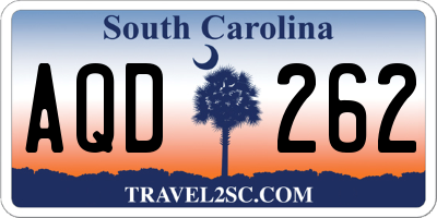 SC license plate AQD262