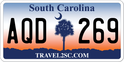 SC license plate AQD269