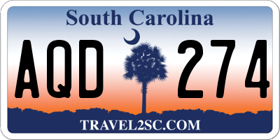 SC license plate AQD274