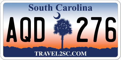 SC license plate AQD276