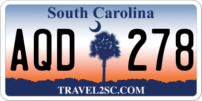 SC license plate AQD278