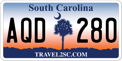 SC license plate AQD280