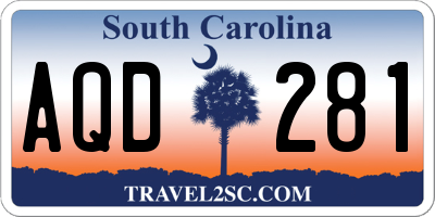 SC license plate AQD281