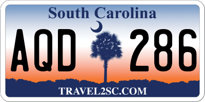 SC license plate AQD286