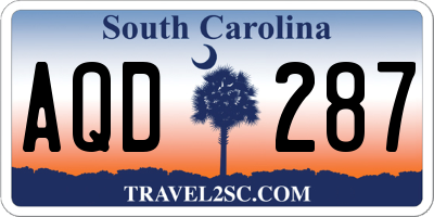 SC license plate AQD287