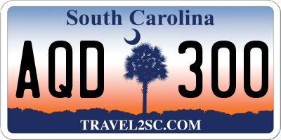 SC license plate AQD300