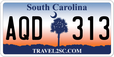 SC license plate AQD313