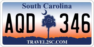 SC license plate AQD346
