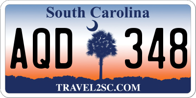 SC license plate AQD348