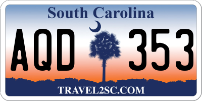 SC license plate AQD353