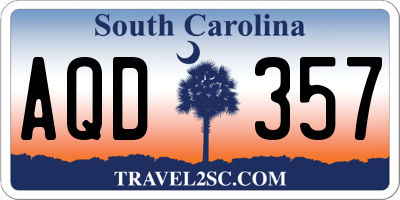 SC license plate AQD357