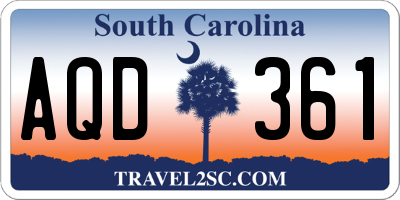 SC license plate AQD361