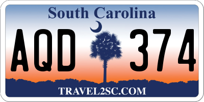 SC license plate AQD374
