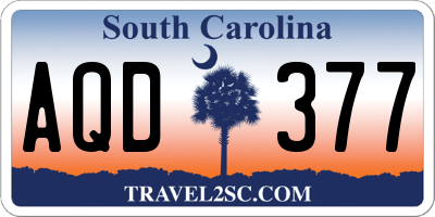 SC license plate AQD377