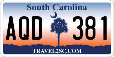 SC license plate AQD381