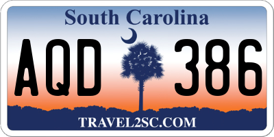 SC license plate AQD386