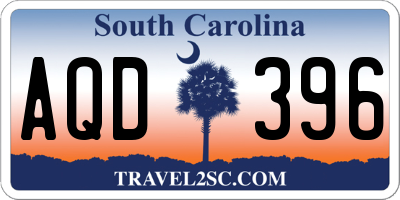 SC license plate AQD396