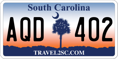 SC license plate AQD402
