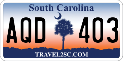 SC license plate AQD403