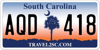 SC license plate AQD418