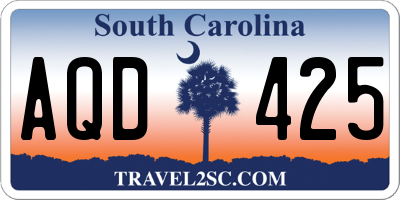 SC license plate AQD425