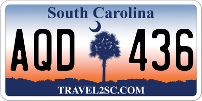 SC license plate AQD436