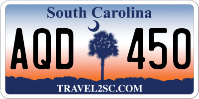 SC license plate AQD450