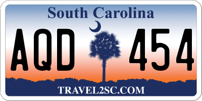 SC license plate AQD454