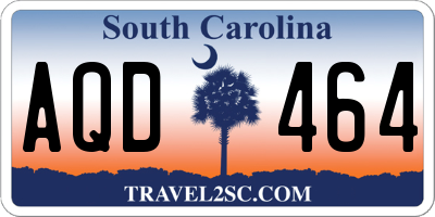 SC license plate AQD464
