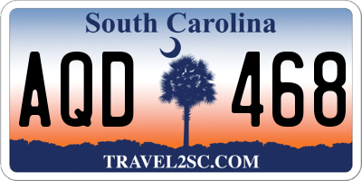 SC license plate AQD468