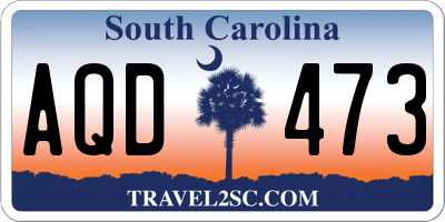 SC license plate AQD473
