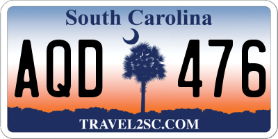 SC license plate AQD476