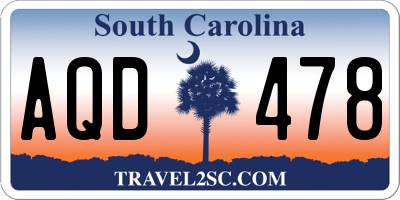 SC license plate AQD478