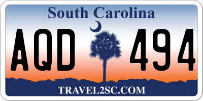SC license plate AQD494