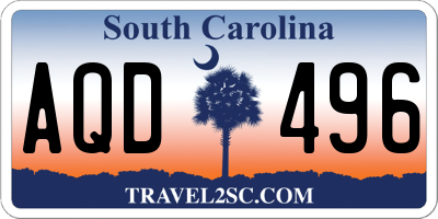 SC license plate AQD496