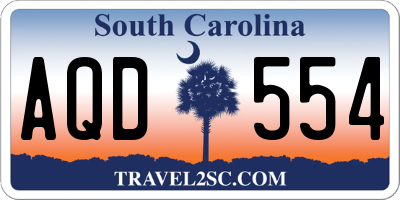 SC license plate AQD554