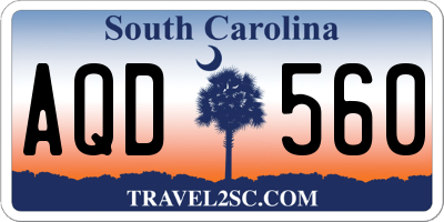 SC license plate AQD560