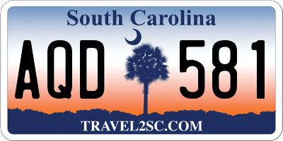 SC license plate AQD581