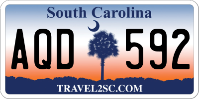 SC license plate AQD592