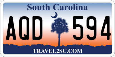 SC license plate AQD594