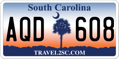 SC license plate AQD608
