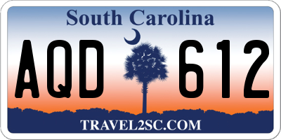 SC license plate AQD612