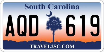 SC license plate AQD619