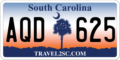 SC license plate AQD625