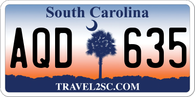 SC license plate AQD635