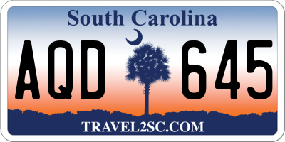 SC license plate AQD645