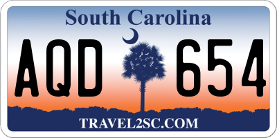 SC license plate AQD654