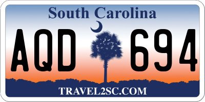 SC license plate AQD694